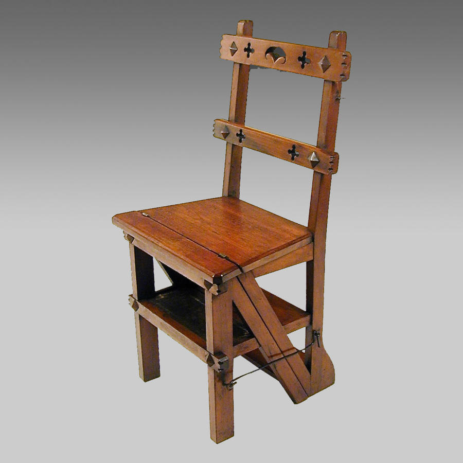 Aesthetic Movement walnut metamorphic chair-steps