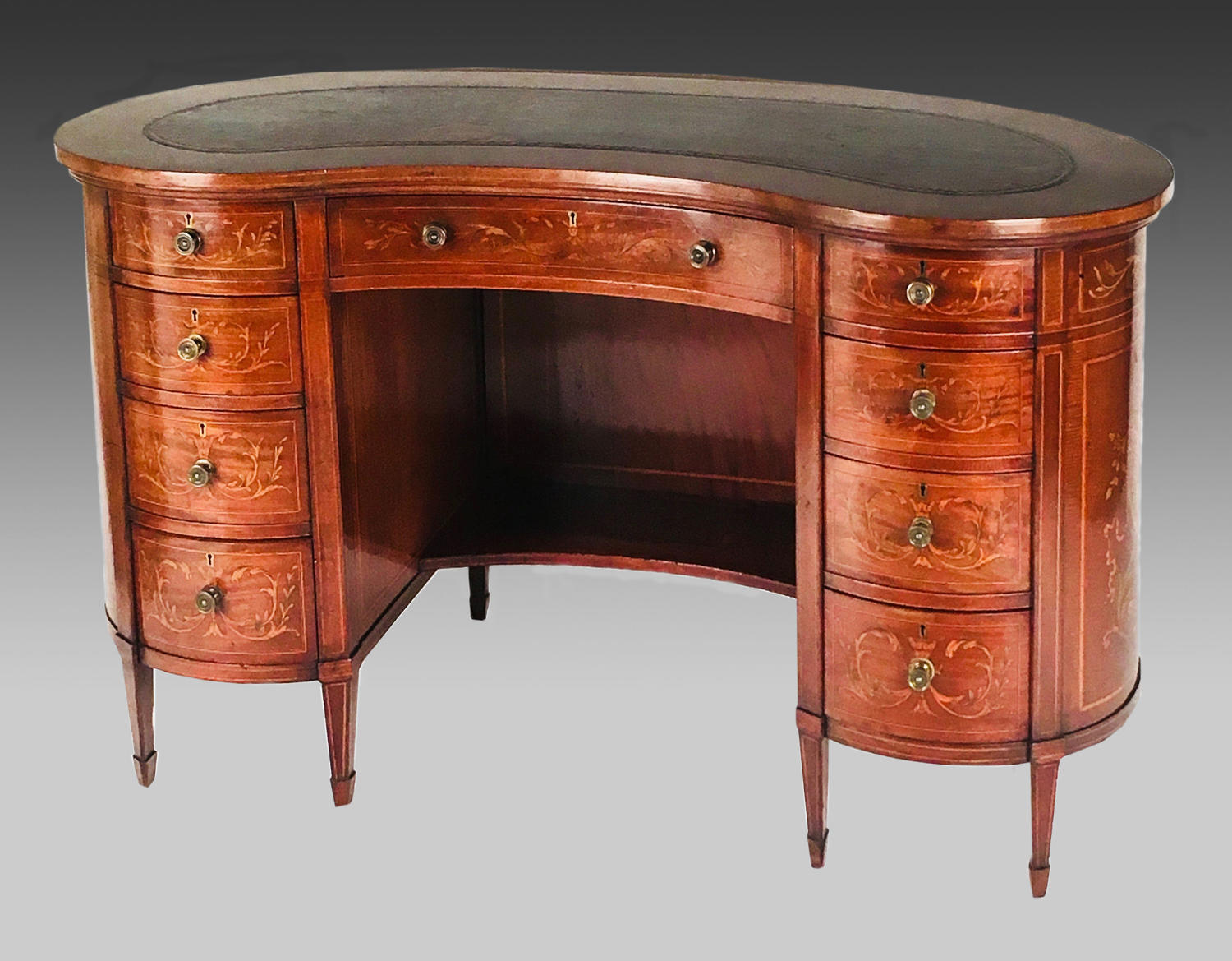 Marquetry inlaid writing desk