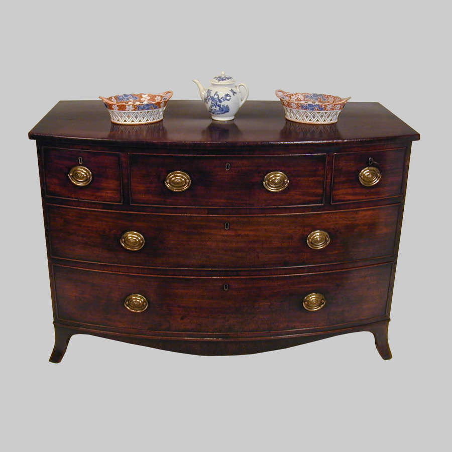 Georgian mahogany bowfront commode chest