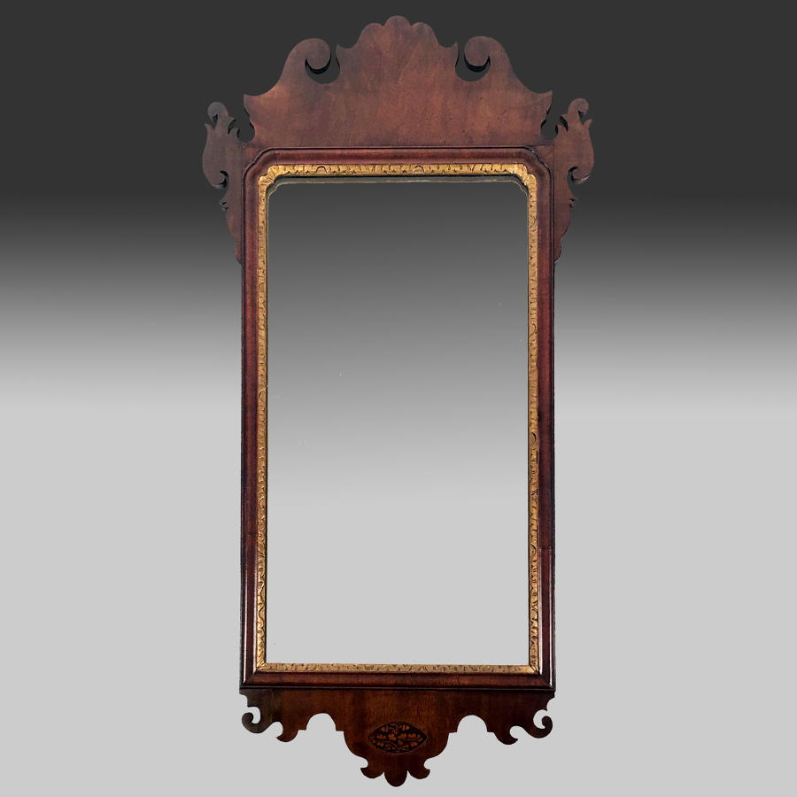 Georgian mahogany portrait mirror