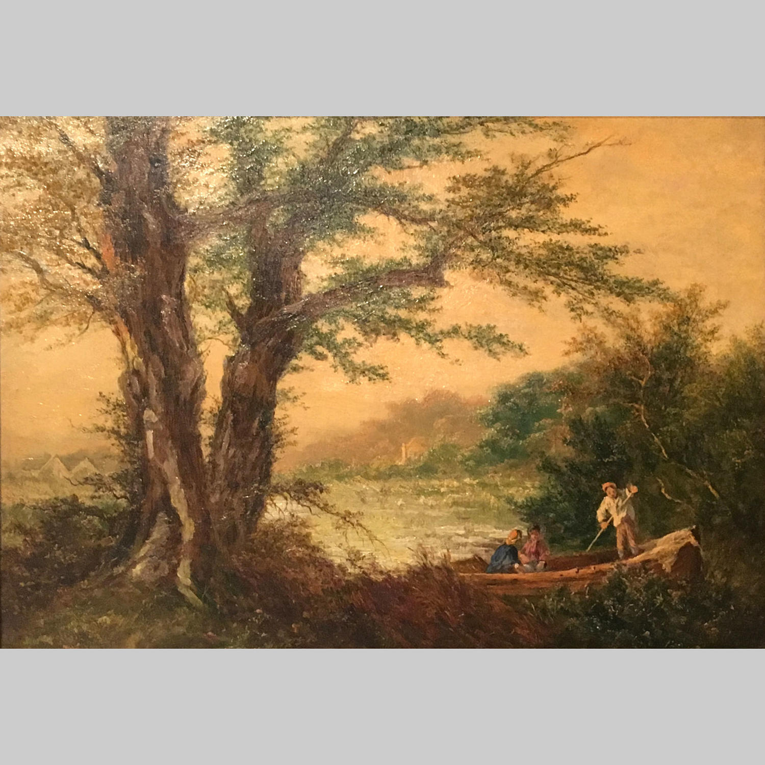 French 19th century  oil painting landscape, Barbizon School