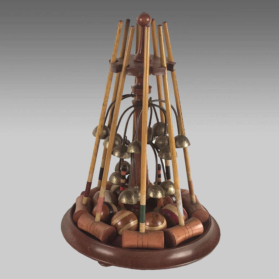19th century miniature indoor croquet set