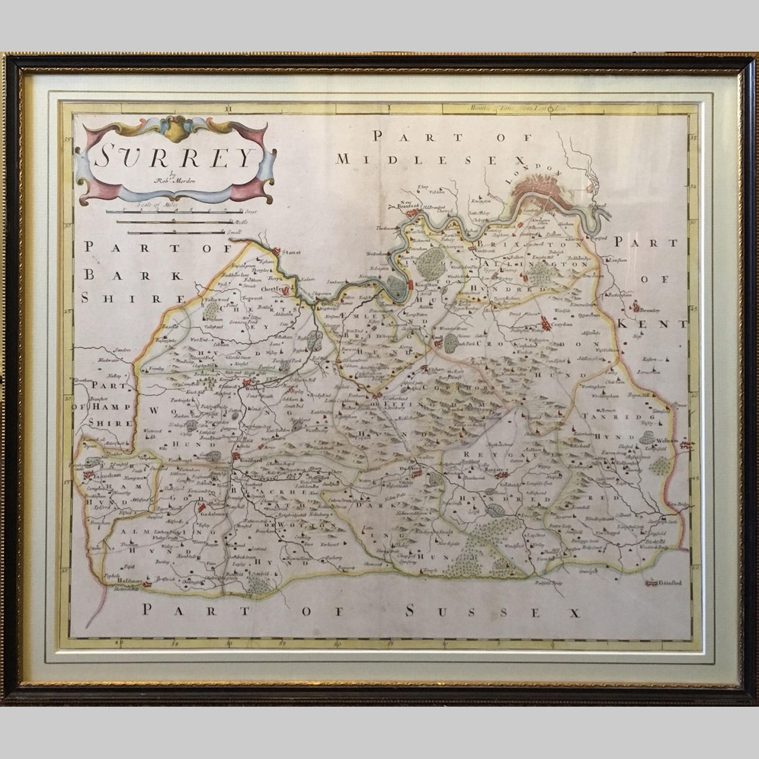 Map of Surrey by Robert Morden (c.1650-1703)