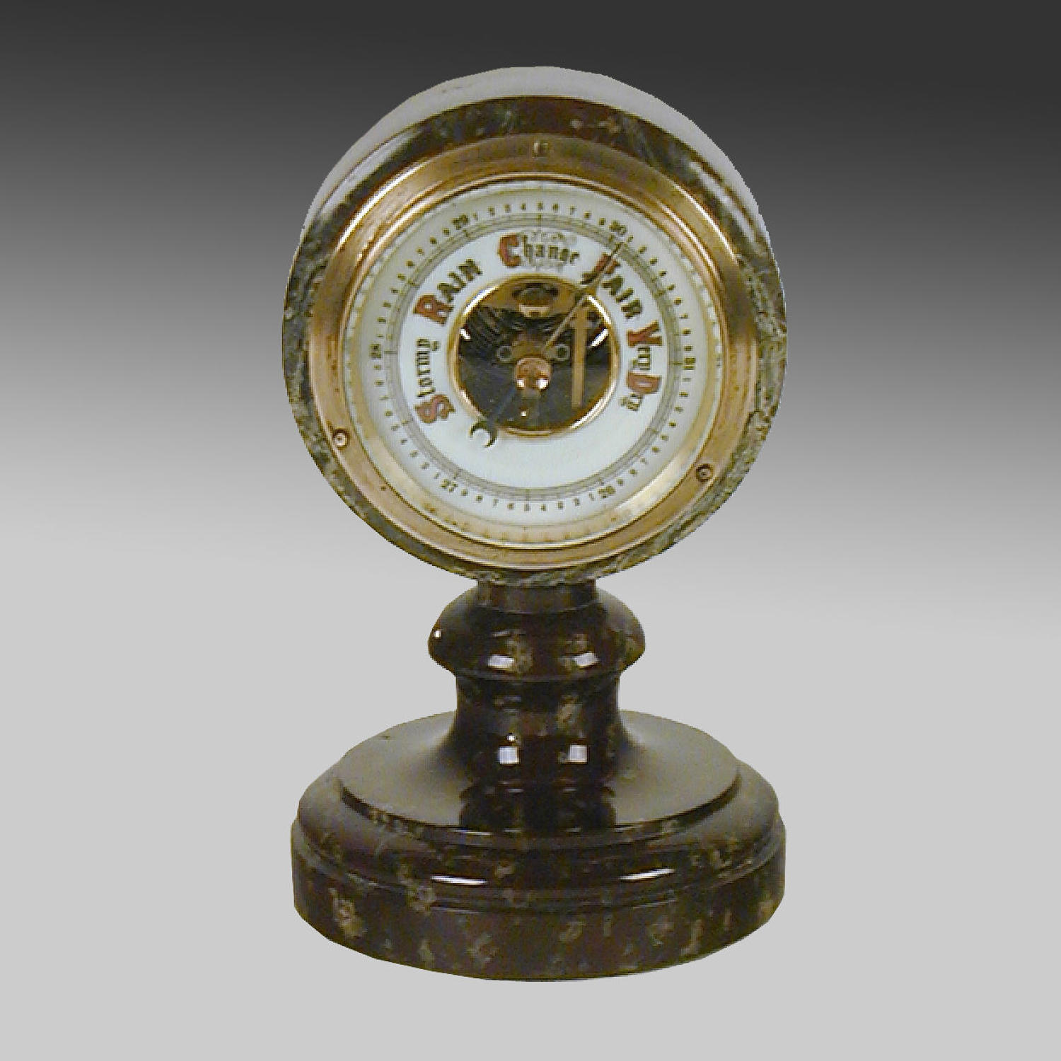 Vintage Cornish Serpentine aneroid barometer