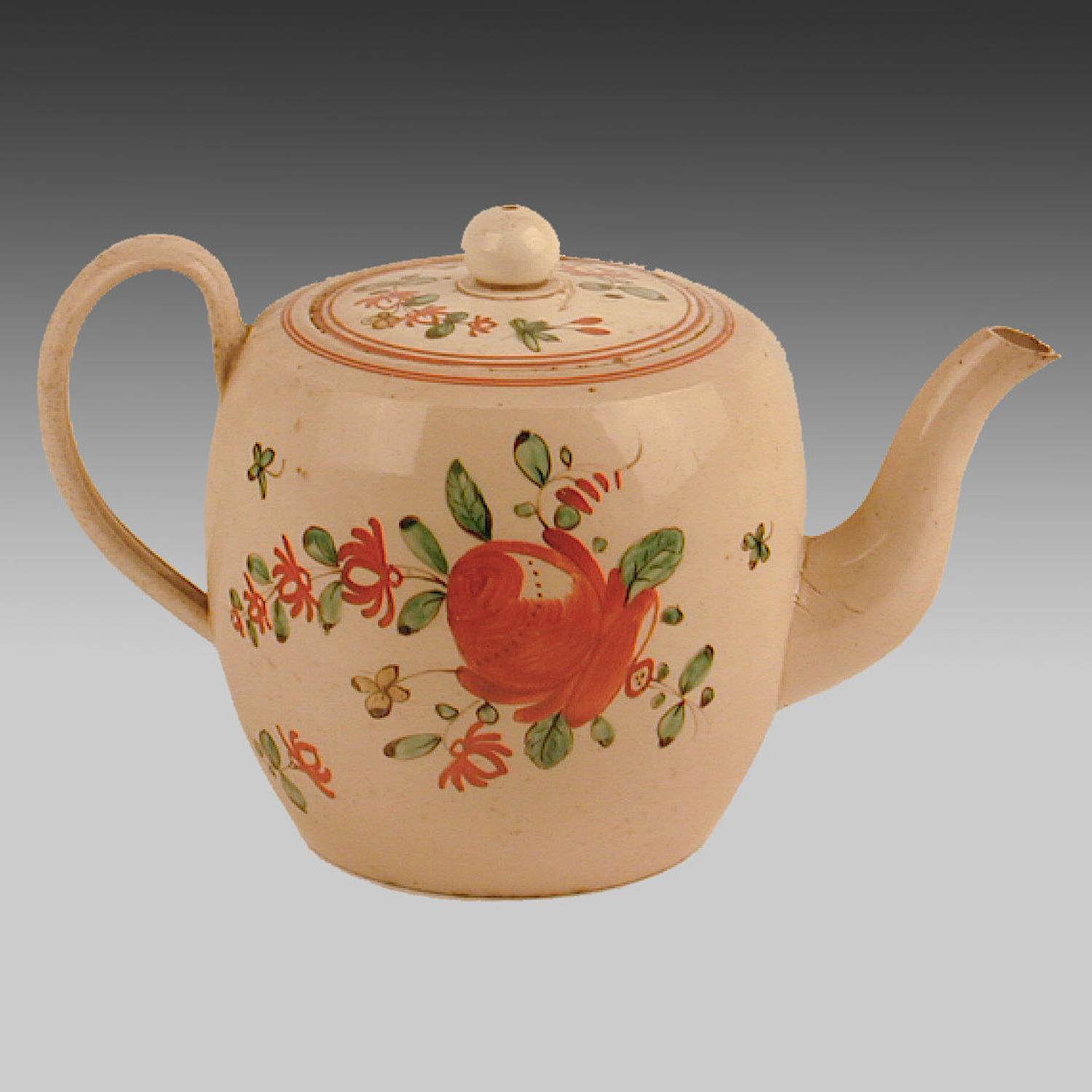 18th century creamware teapot