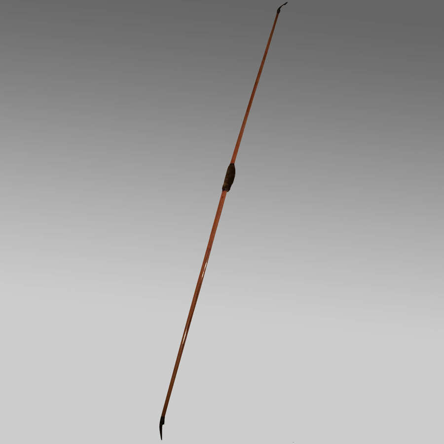 19th century, horn mounted, yew-wood longbow