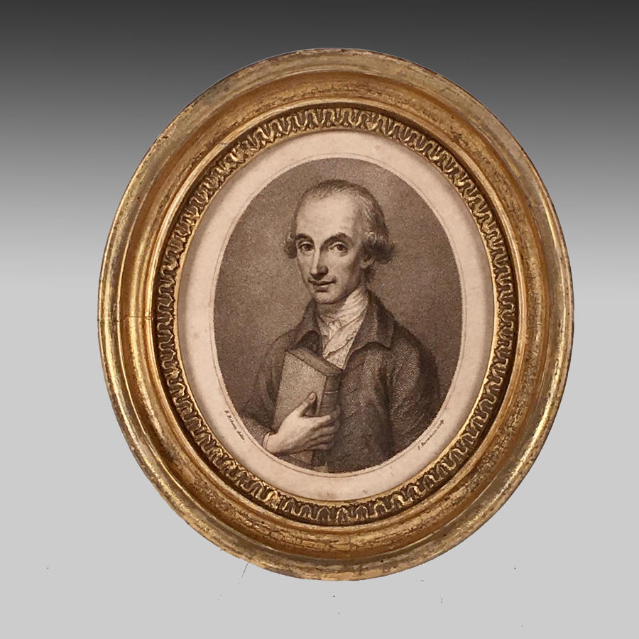 18th century portrait miniature engraving of Natalis Thomas Maggi