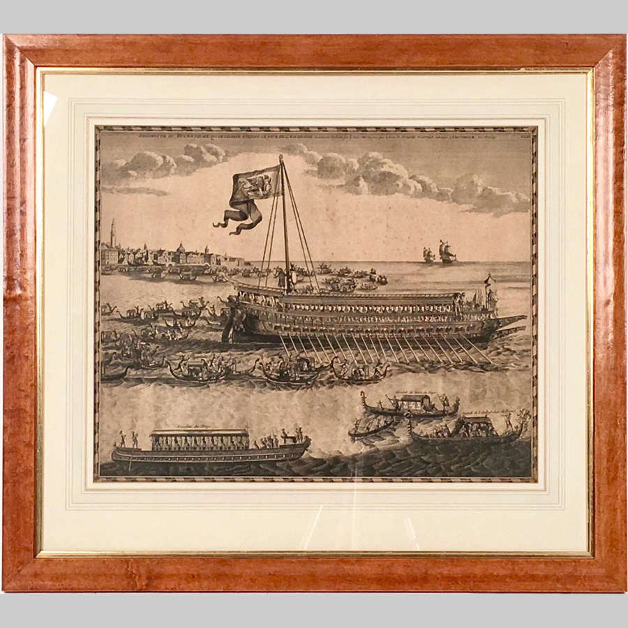 Early 18th century sepia engraving ‘The Marriage of the Sea'