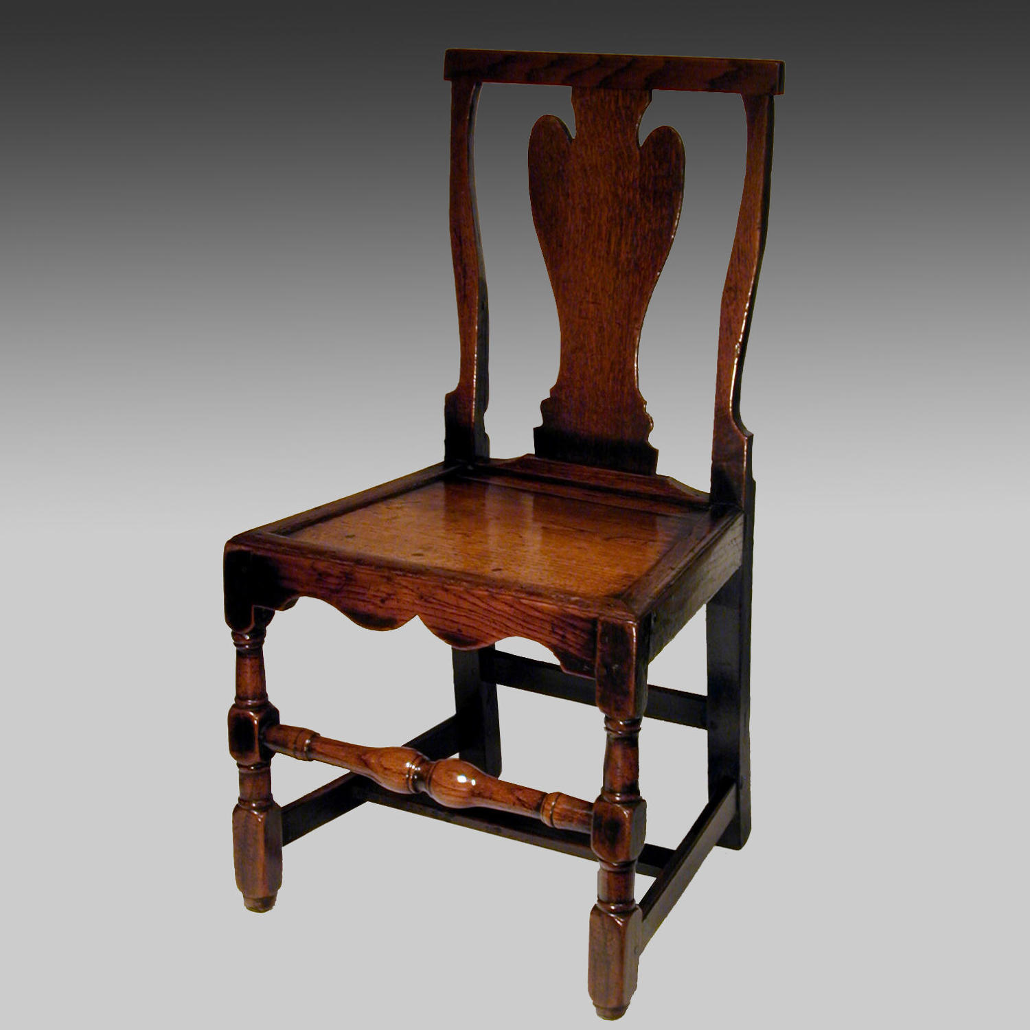18th century oak spoon back single chair