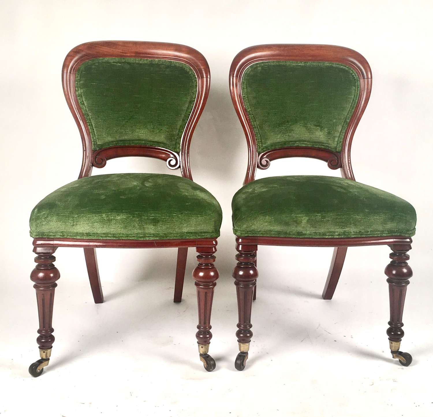 Pair of antique mahogany framed chairs