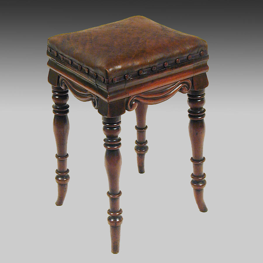 19th century mahogany high stool