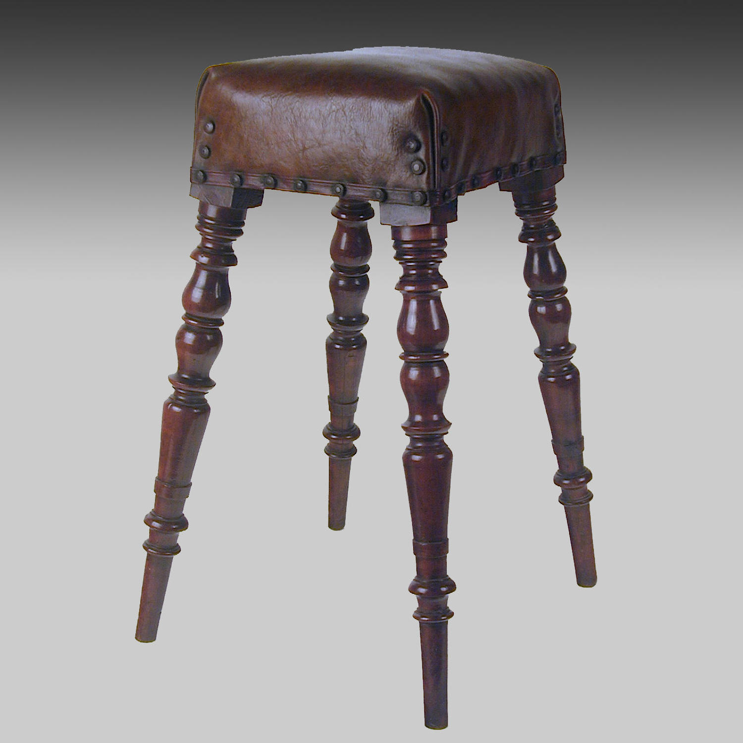 Antique 19th century yew wood high stool