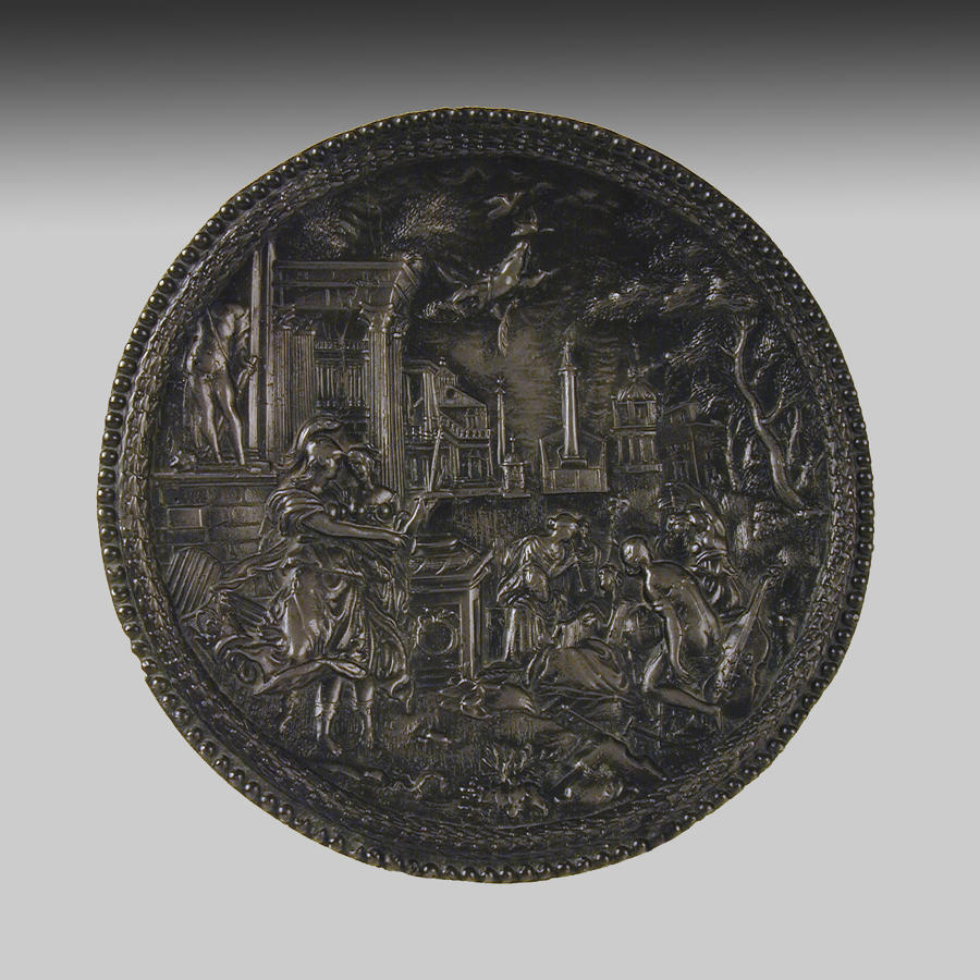 Renaissance cast lead relief plaque