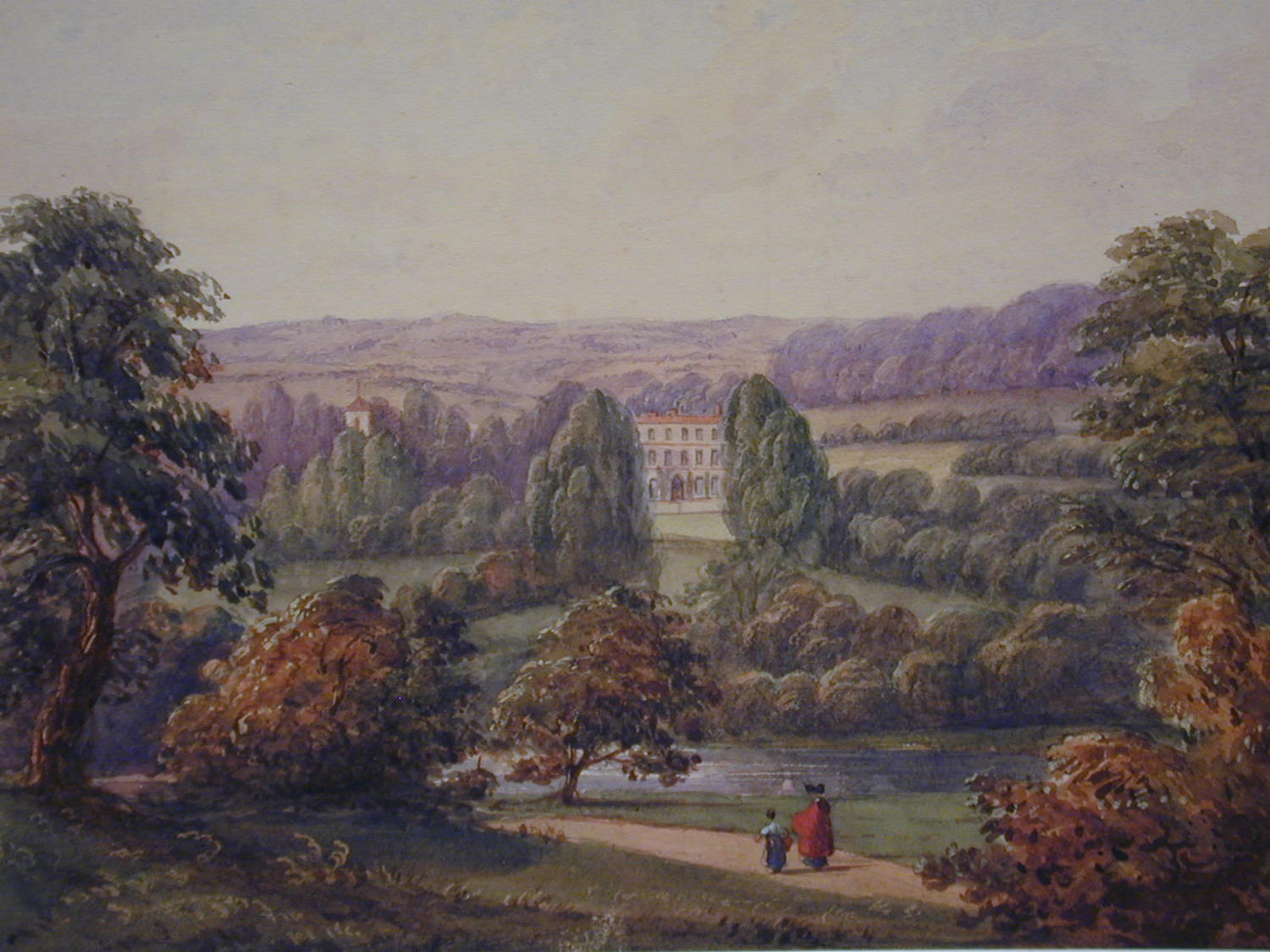 Watercolour, Burford House, Shropshire by the Hon. Harriet Rushout