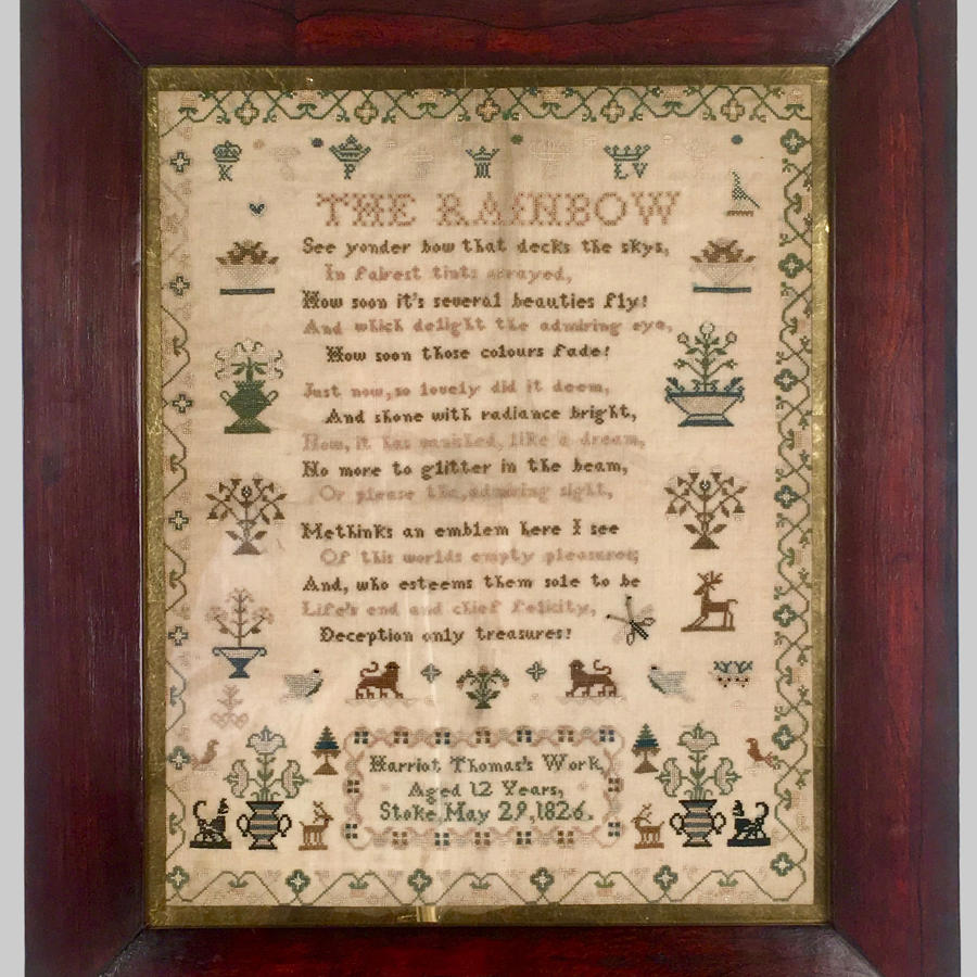 Antique Regency, rosewood framed sampler