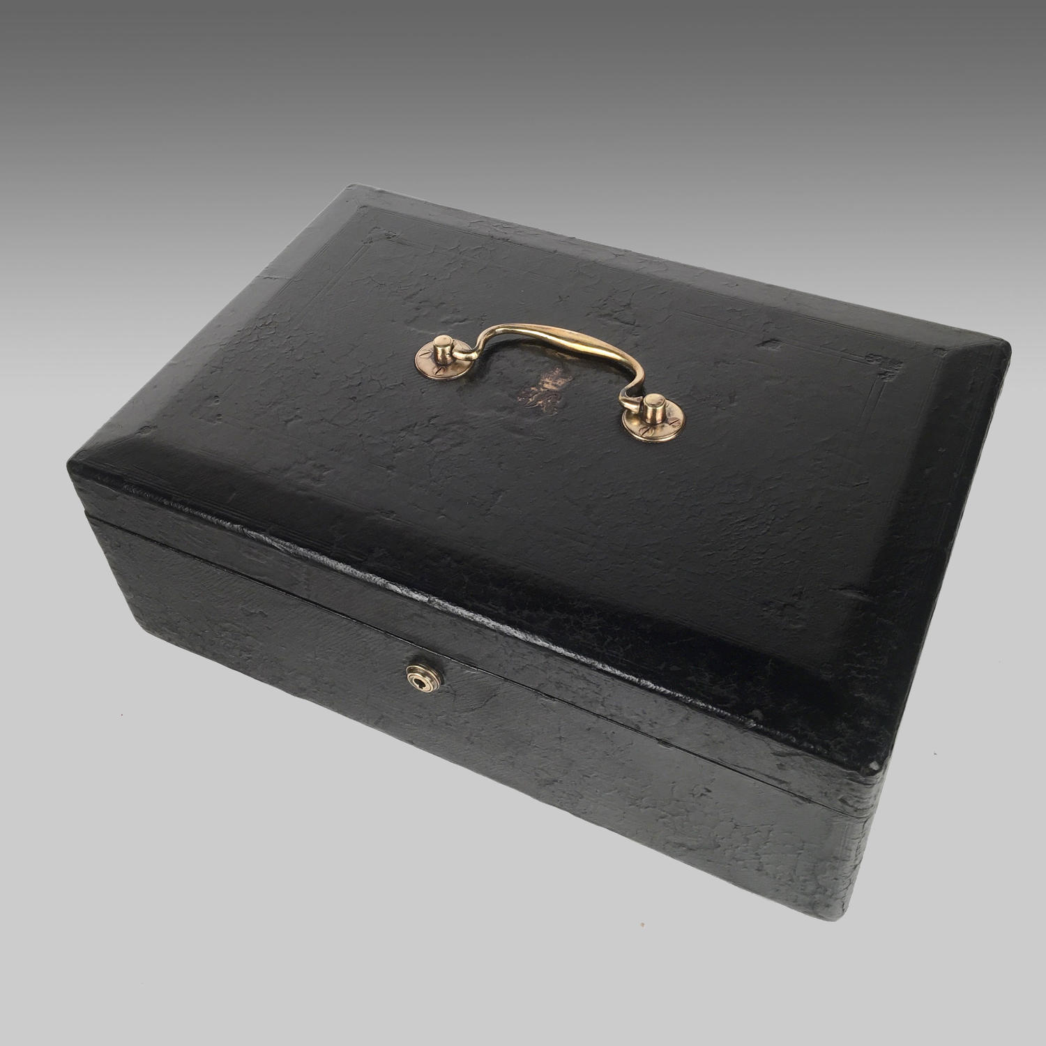 Black leather Government despatch box by William Wickwar & Company