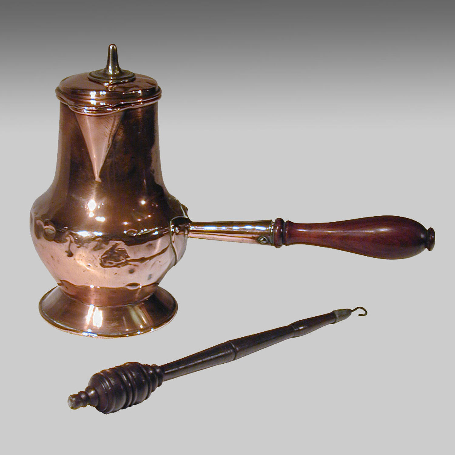 Rare antique 18th century copper chocolate pot