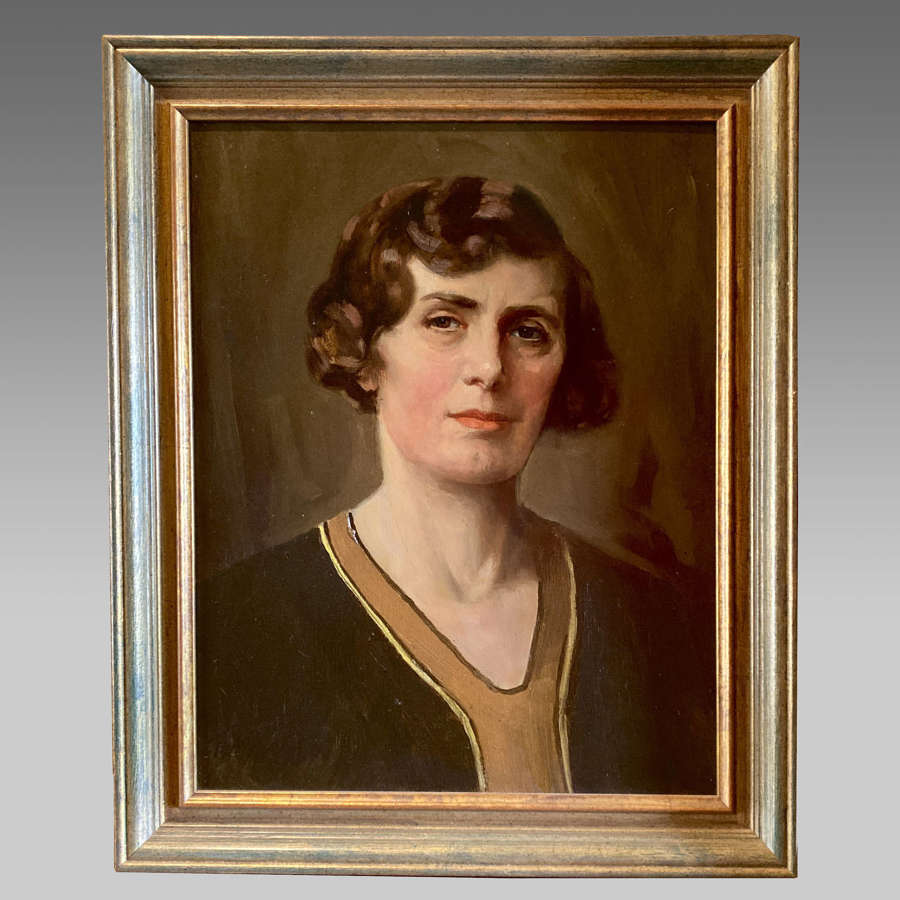 Portrait oil painting on canvas of Rosa Byass by T.Alfred West.