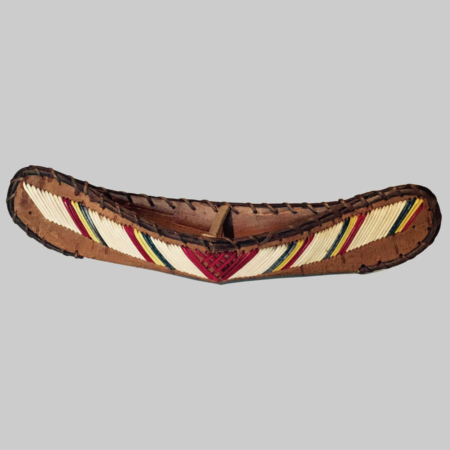 Antique miniature Mi’kmaq canoe