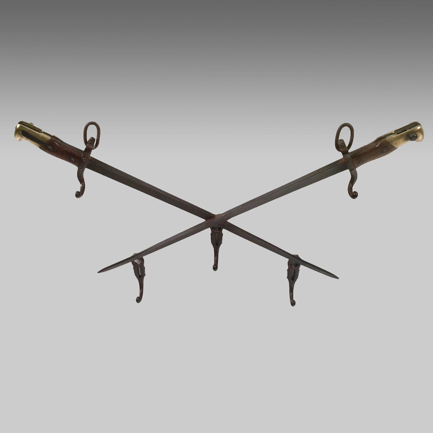 19th century French bayonet coat hooks