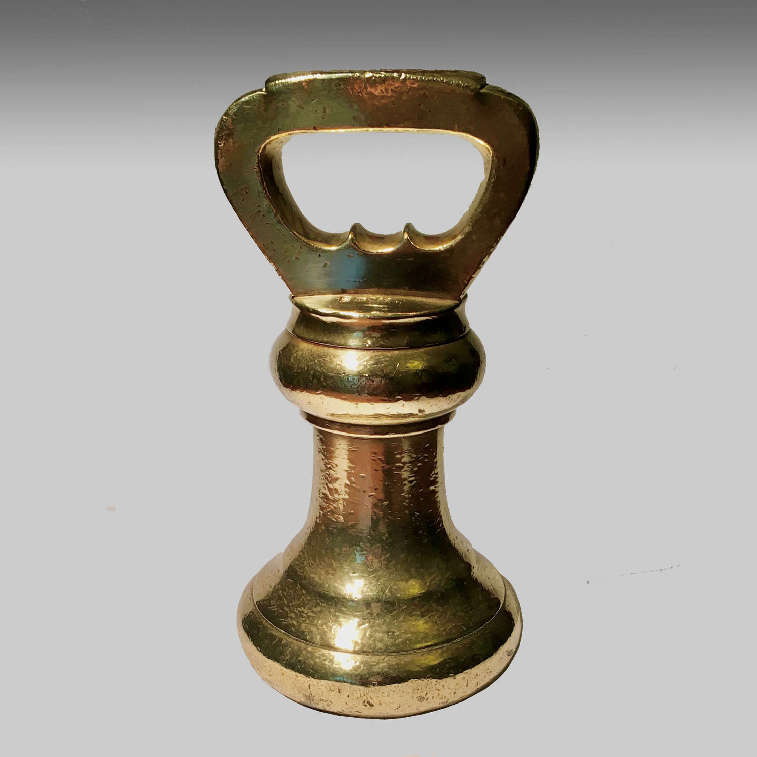 Victorian brass 14lb. scale weight