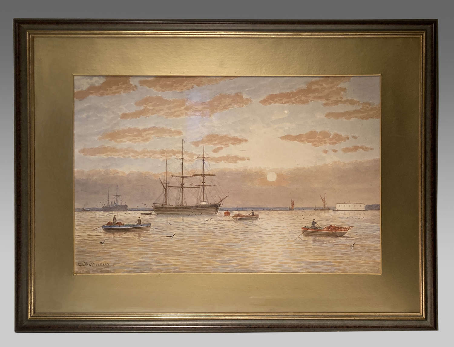 Watercolour, Medway Estuary by George Stanfield Walters, RBA