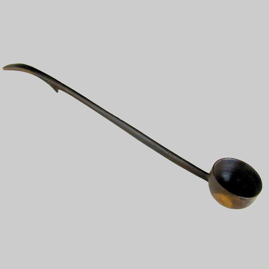 18th century antique treen punch ladle