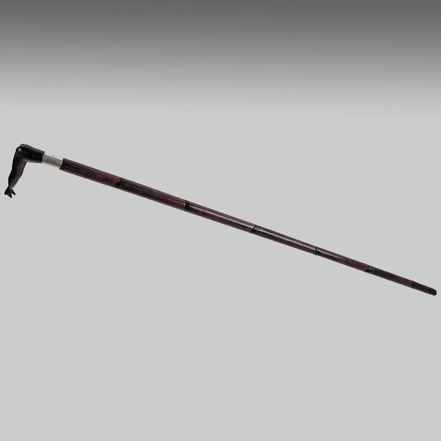 Antique silver 'Picnic' gadget walking cane