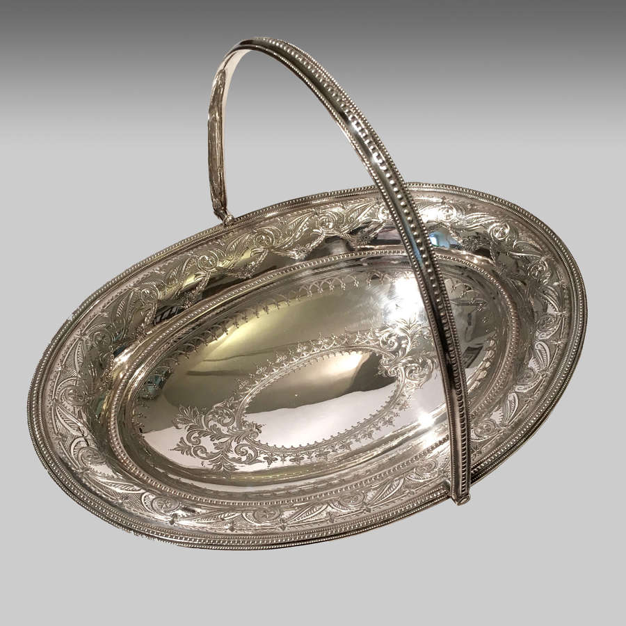 English silver-plate bread or fruit basket