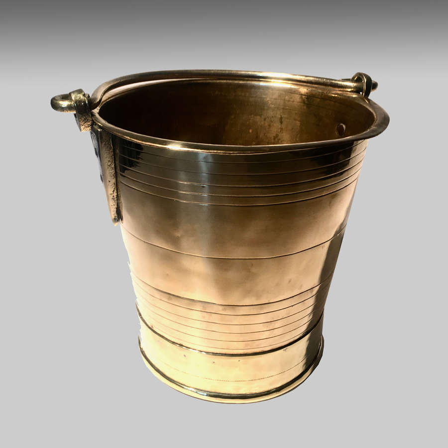 19th century Colonial Indian brass campaign bucket