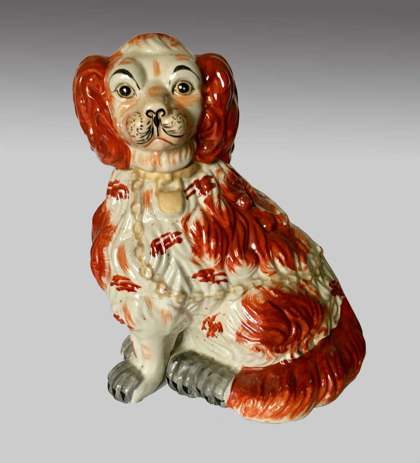 Large vintage Staffordshire pottery Wally dog
