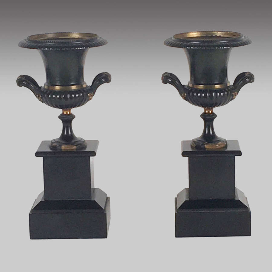 Pair of Bronze and Ormolu Urns