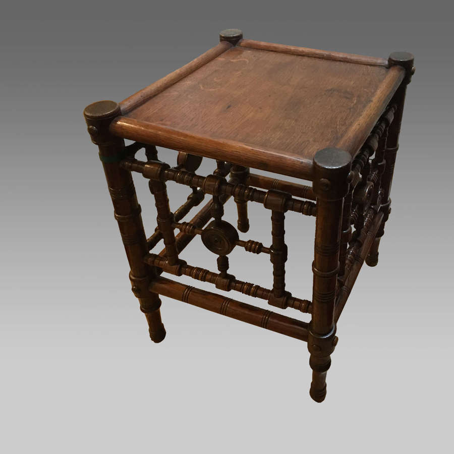 Aesthetic Movement oak table or stool