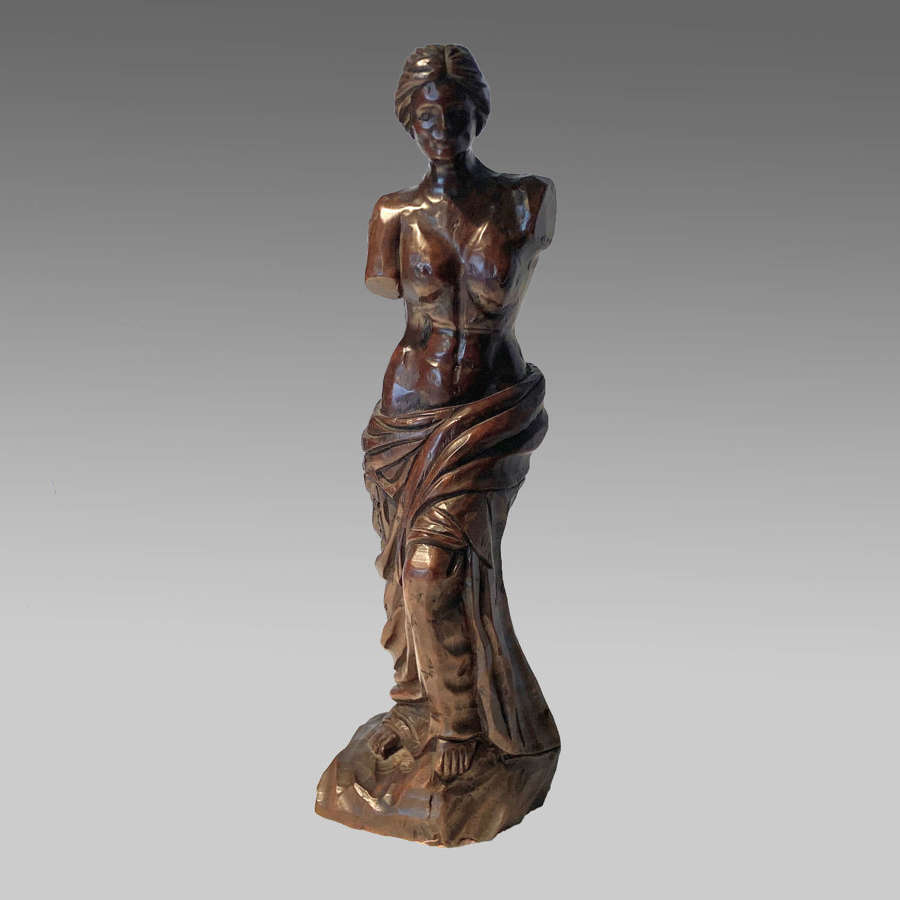 Italian walnut carved figure of Venus de Milo