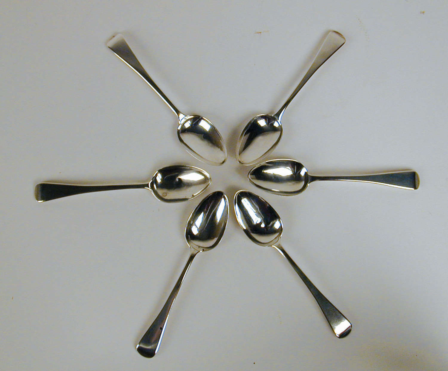 Set six Georgian silver tea spoons