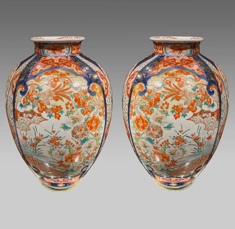 Pair Japanese Imari vases