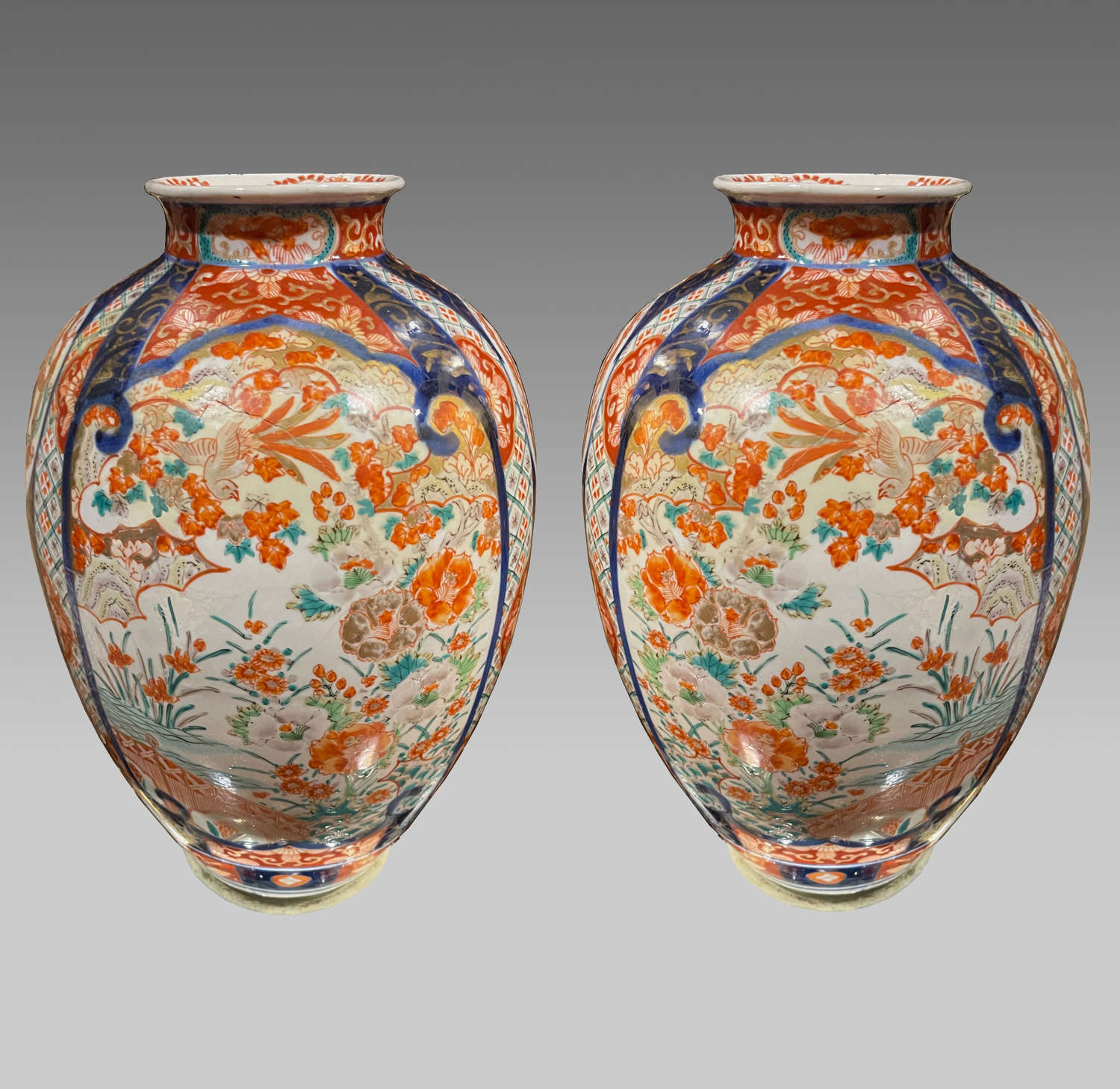 Pair Japanese Imari vases