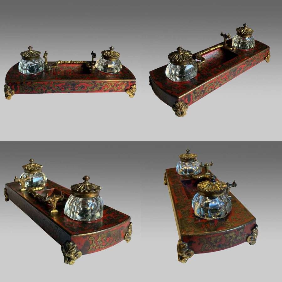 French  early 19th century Boulle pen and ink stand