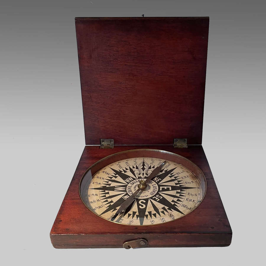 Mahogany cased school compass by W.W.Hooper, Bow. London