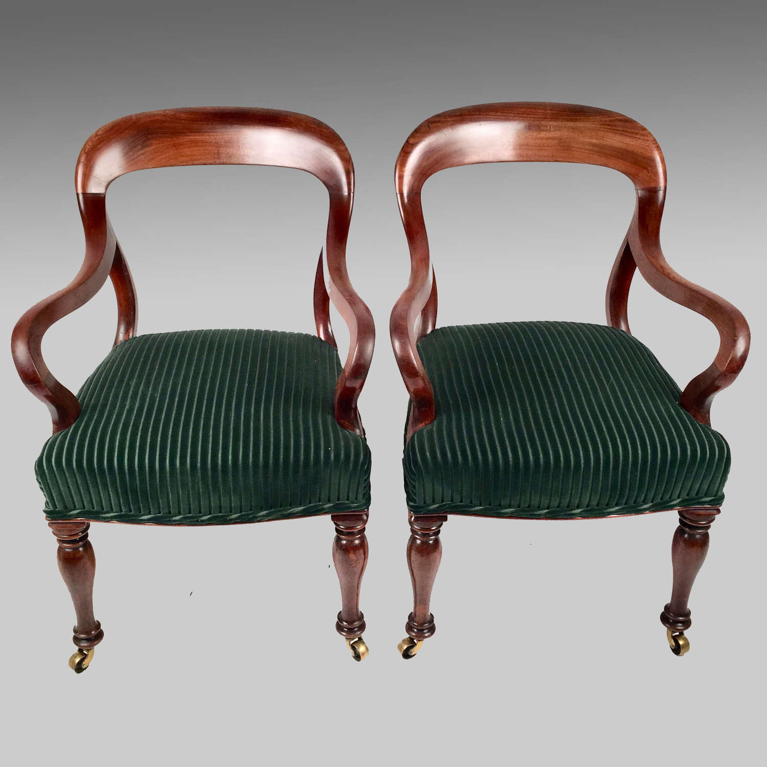 Pair 19th century of mahogany framed armchairs