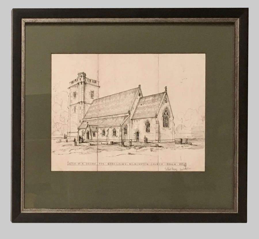 Architect’s Sketch of Kilmington Church, Devon