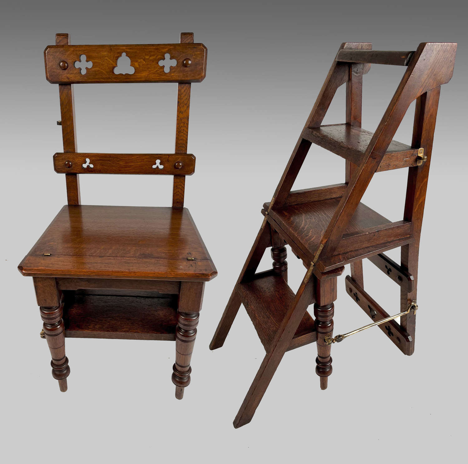 19th century oak chair steps
