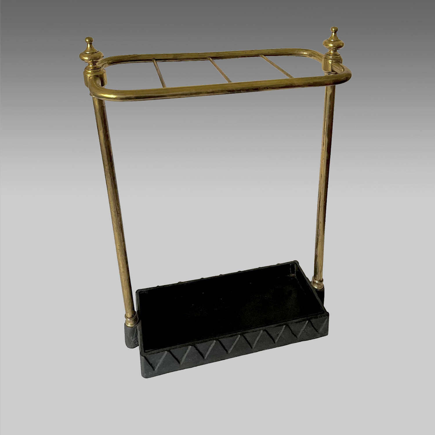Victorian brass and iron umbrella or stick stand