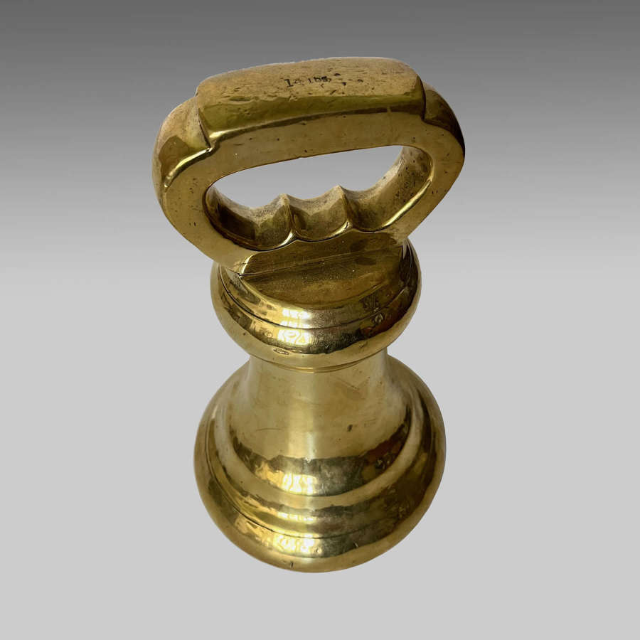 Victorian cast brass 14lb. bottle weight