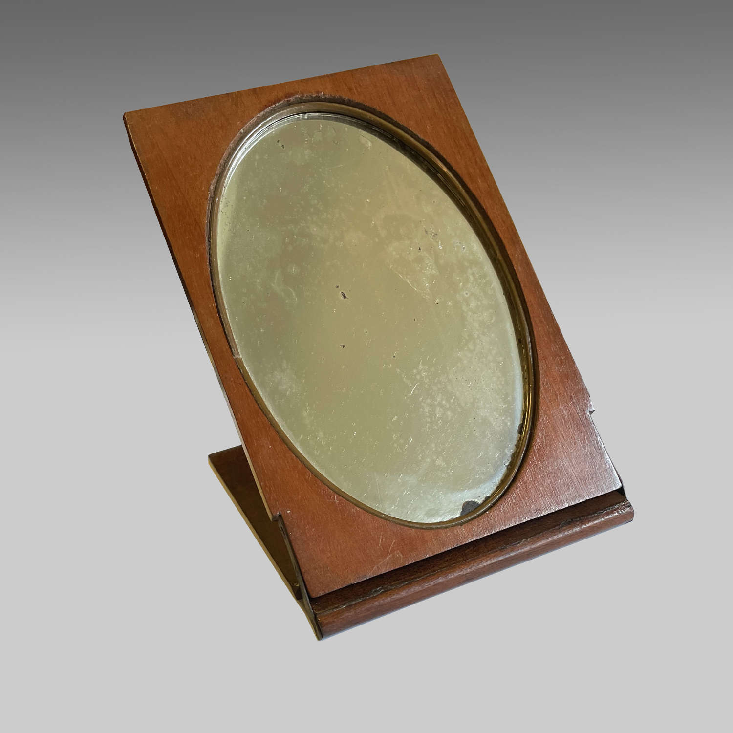 19th century officer’s walnut cased shaving mirror