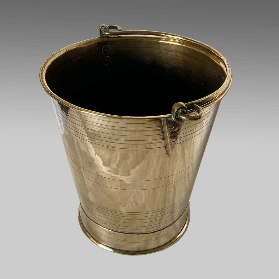 19th century colonial brass campaign bucket