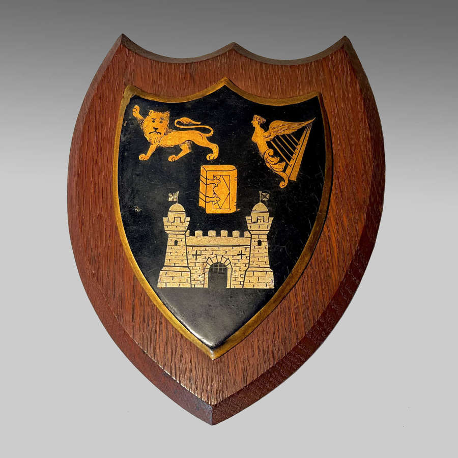 Oak armorial shield for Trinity college, Dublin