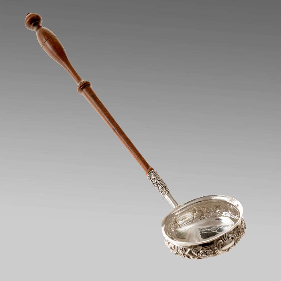 19th century Scottish silver toddy ladle