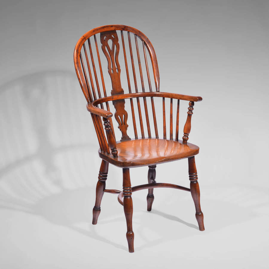 19th century yew highback Windsor chair
