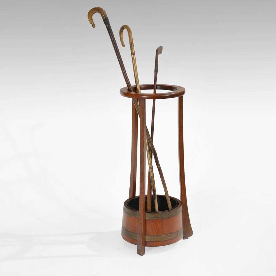 Teak umbrella, or stick stand by R.A. Lister